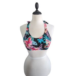 California Sunshine Tropical Print Bikini Top Size M